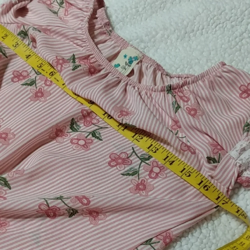 Lily Bleu Girls Pink‎ Stripe Floral Tie Front Top Size L 14